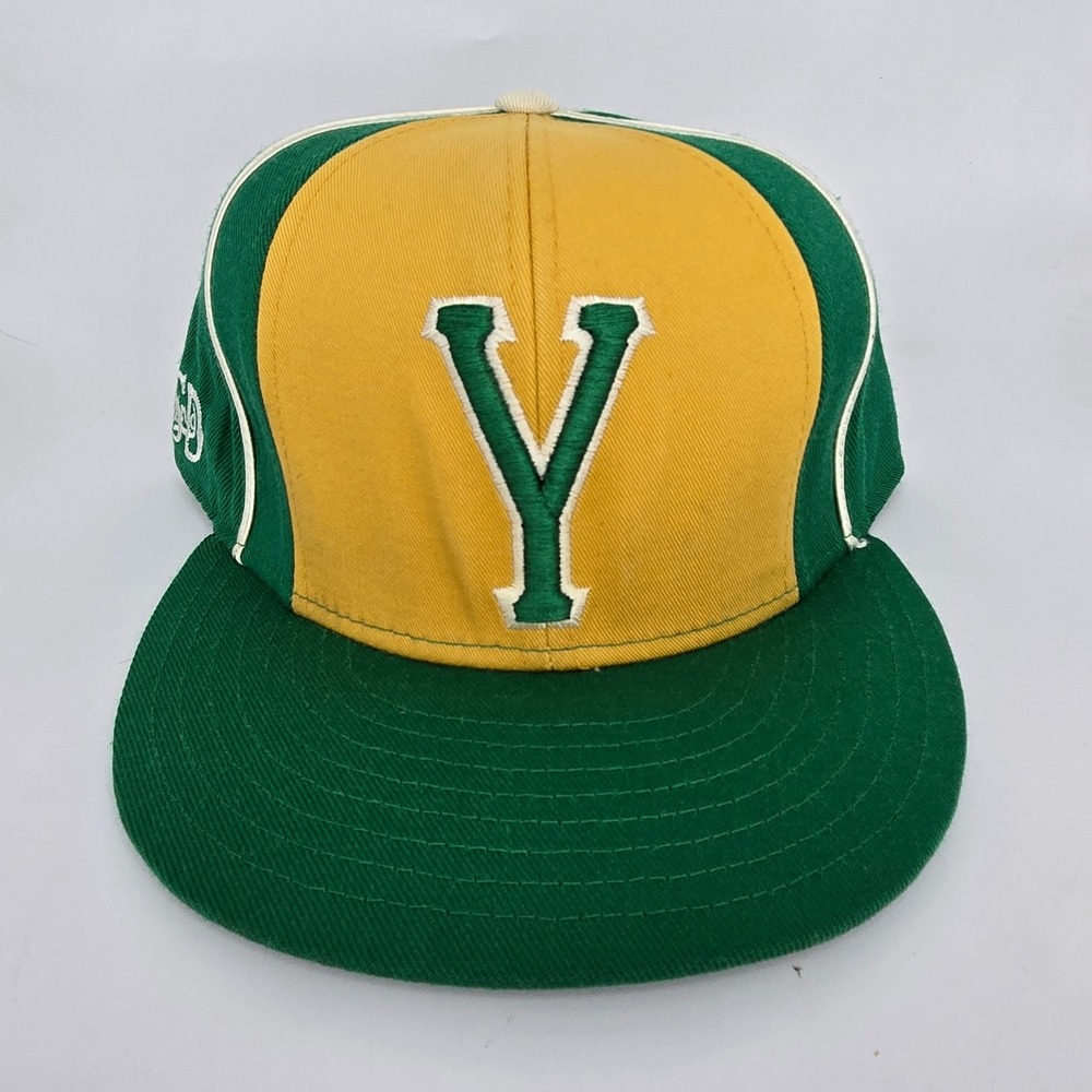 Stall & Dean Boston Yanks Fitted Hat Green Yellow‎ Wool Blend Size 7 3/4 Cap